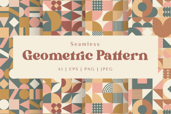 Seamless Geometric Pattern in Boho Color
