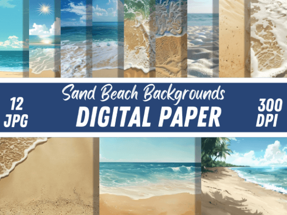 Sand Beach Backgrounds Digital Papers
