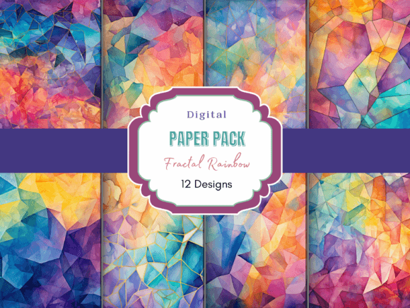 Fractal Rainbow Pattern Digital Paper