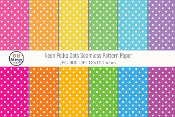 Download Neon Polka Dots Seamless Pattern Paper - Polka dot Collection