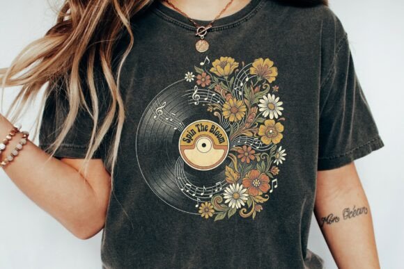 Retro Floral Record Design