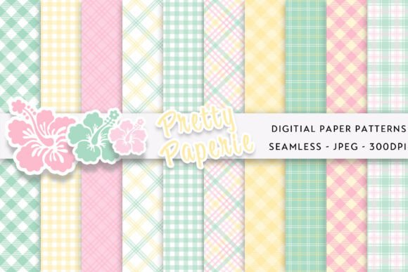10 Plaid Digital Paper Backgrounds