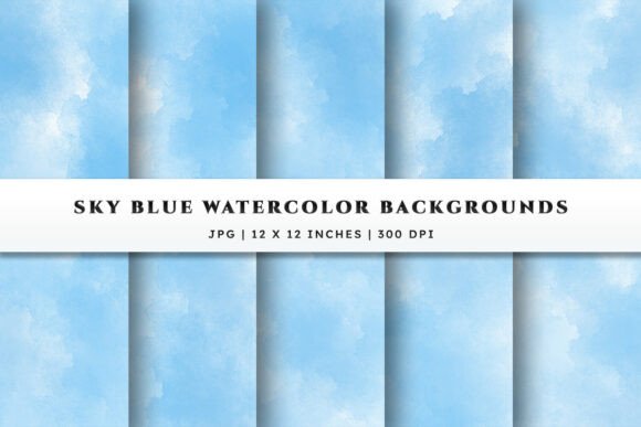 Watercolor Backgrounds - Sky Blue