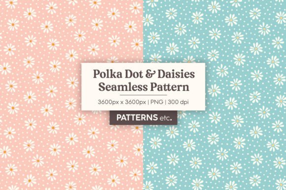 Download Polka Dot and Daisies Seamless Pattern - Polka dot Collection