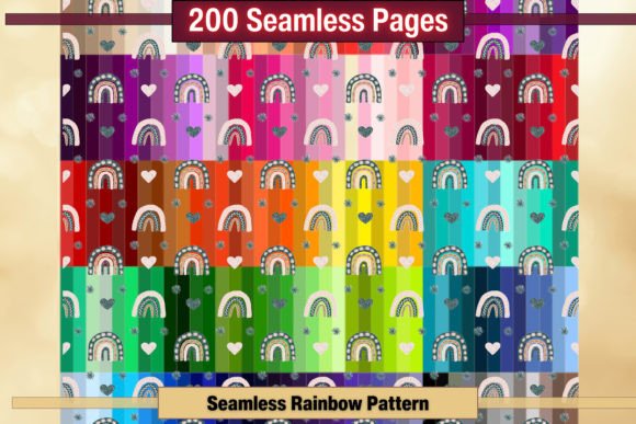 Seamless Rainbow Pattern Papers Pack