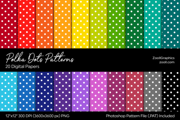 Download Polka Dots Rainbow Digital Papers - Polka dot Collection