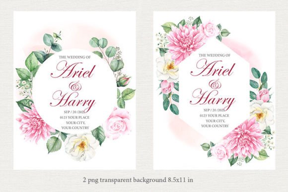 Download Invitations with Watercolor Flowers 1 - Invitations Collection