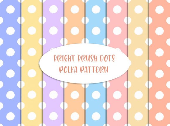 Bright Brush Dots Polka Pattern