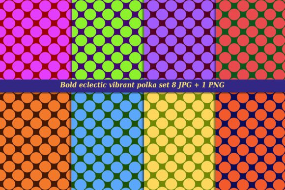 Bold Eclectic Vibrant Polka Set