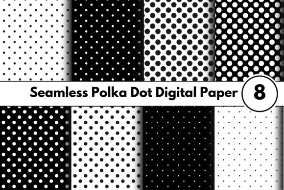 Download Black and White Polka Dot Digital Paper - Polka dot Collection