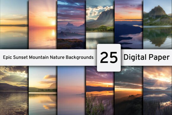 Epic Sunset Mountain Nature Backgrounds
