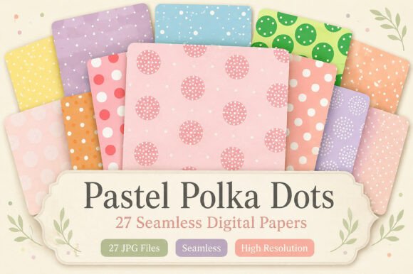 Download Pastel Polka Dots Seamless Pattern Set - Polka dot Collection