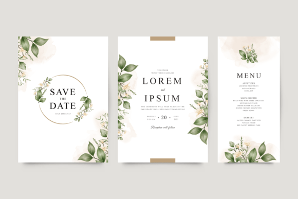 Download Set of Elegant Wedding Invitations - Invitations Collection