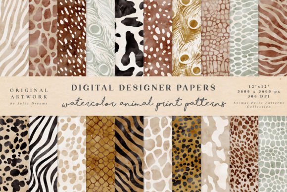 Animal Print Patterns Watercolor