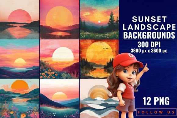 Sunset Landscape Backgrounds