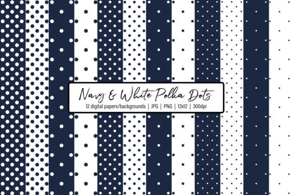 Download Navy and White Polka Dots - Polka dot Collection
