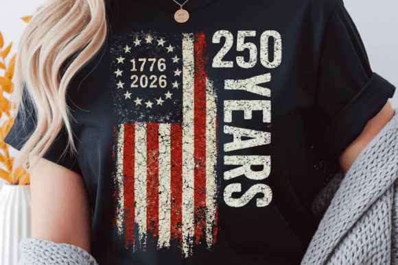 250 Years America Vintage Flag Design