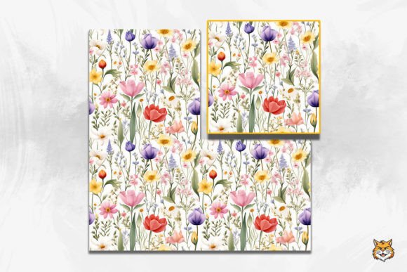 Wildflower Watercolor Seamless Pattern