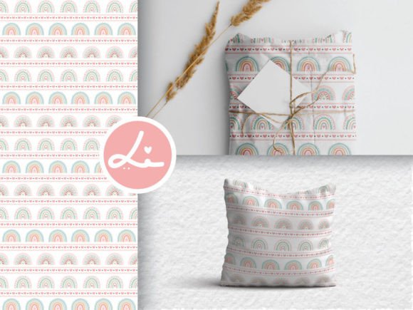 Cute Hand Drawn Pastel Rainbow Pattern