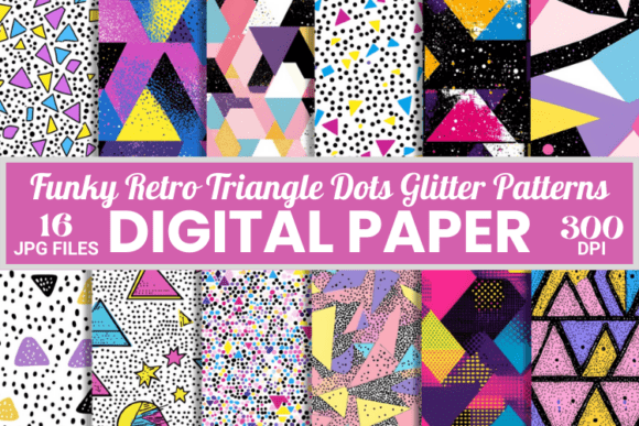Download Retro Triangle Bold Dots Glitter Pattern - Bold dots Collection