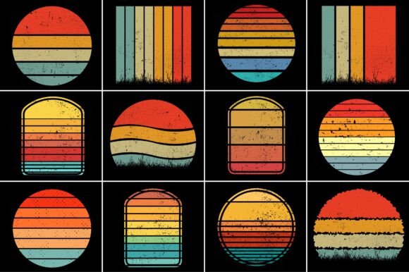 Vintage Retro Sunset T-Shirt Background