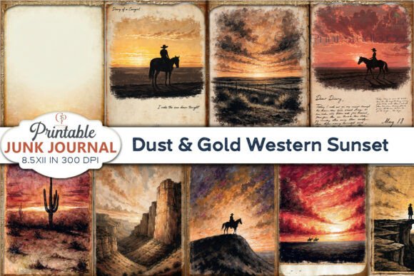 Dust &amp; Gold Western Sunset Junk Journal