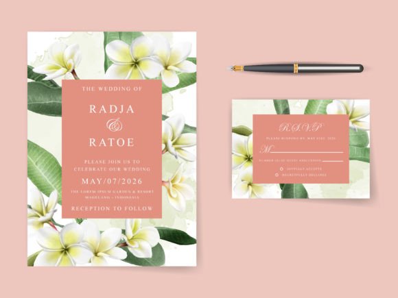 Download Plumeria Watercolor Wedding Invitations - Invitations Collection