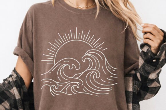 Boho Ocean Summer Sunset Png T-Shirt