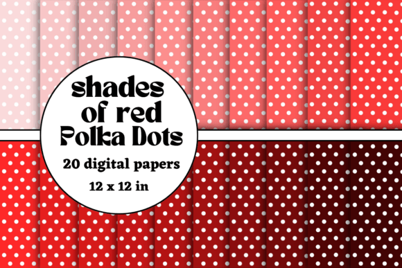 Download Shades of Red Polka Dots Digital Papers - Polka dot Collection