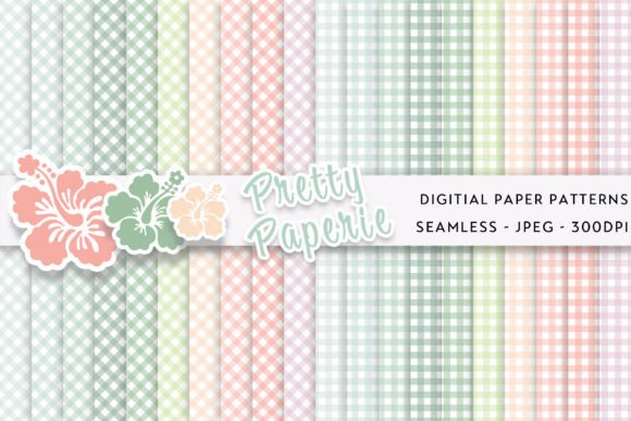 20 Gingham Digital Paper Backgrounds