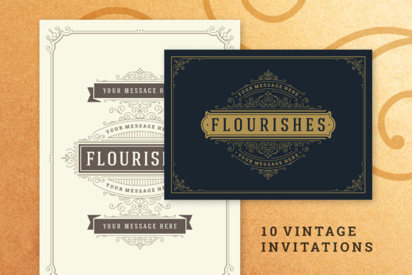 Download 10 Vintage Ornament Invitations - Invitations Collection