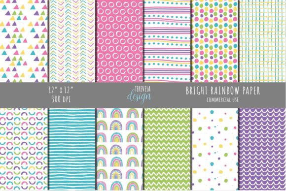 BRIGHT COLORS RAINBOW PATTERN