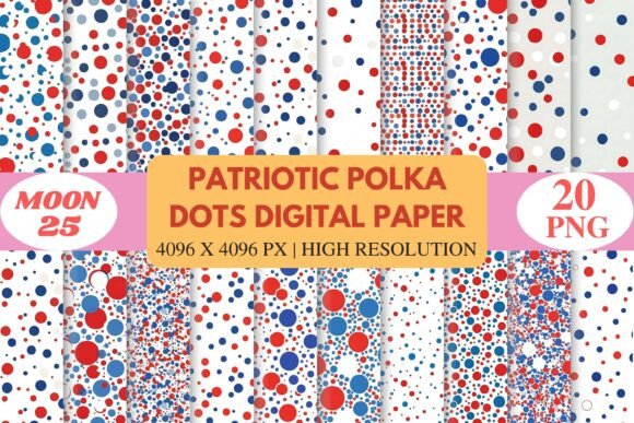 Download Patriotic Polka Dots Digital Paper - Polka dot Collection