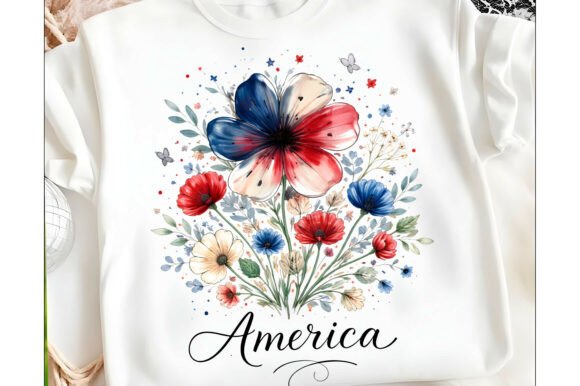 Boho Floral USA 250 T-shirt Design Png
