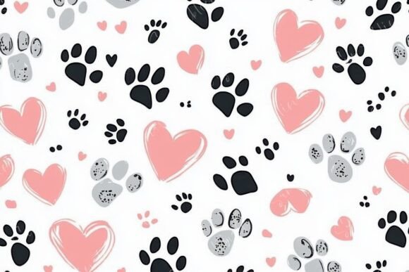 Download Playful Pattern Featuring Paw Prints - Playful pattern Collection
